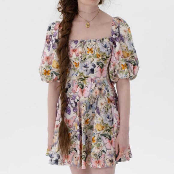 NEW Selkie The Mini Day Dress Small Butterfly Botanics Print - Picture 9 of 9